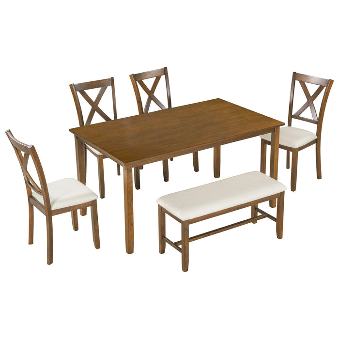 6-Piece Kitchen Dining Table Set - Natural Cherry