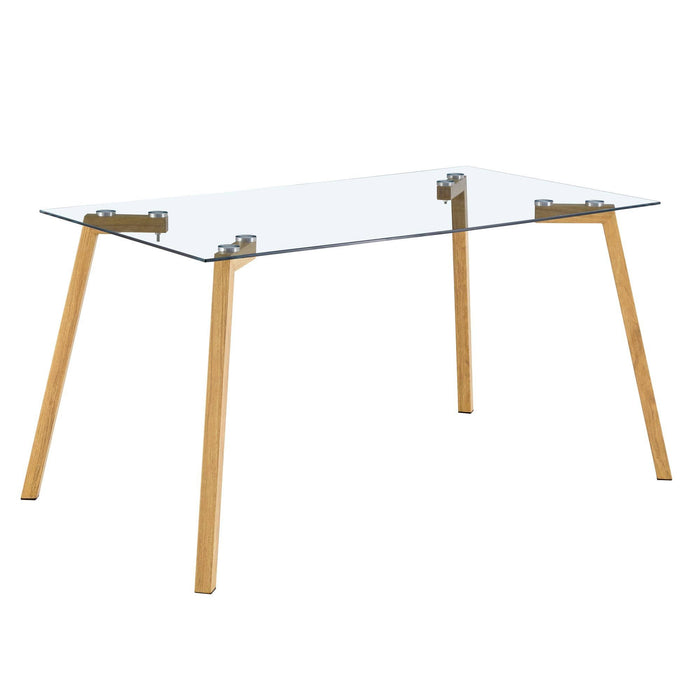 Modern Minimalist Rectangular Glass Dining Table