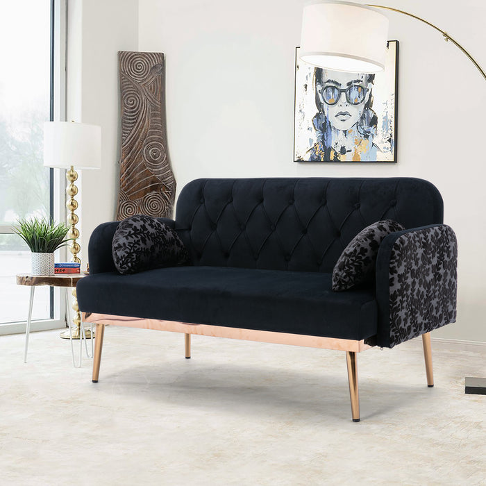 Modern Velvet  Sofa - Black