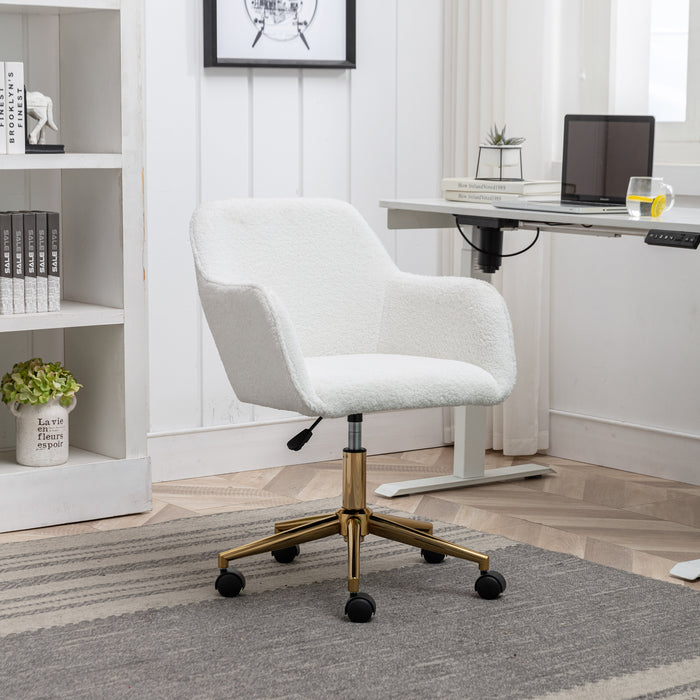 Modern Teddy Fabric Home Office Chair - White