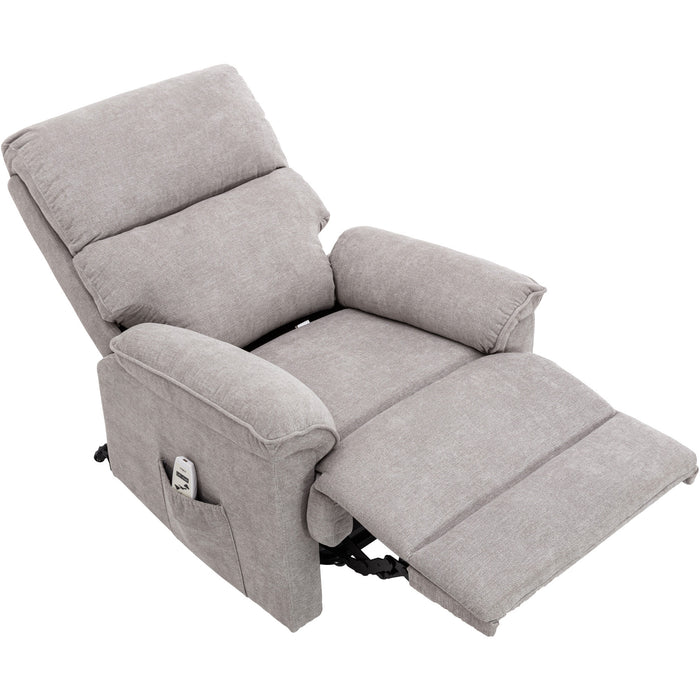 Deluxe Power Lift Recliner with Massage and Heat Function,Light Gray