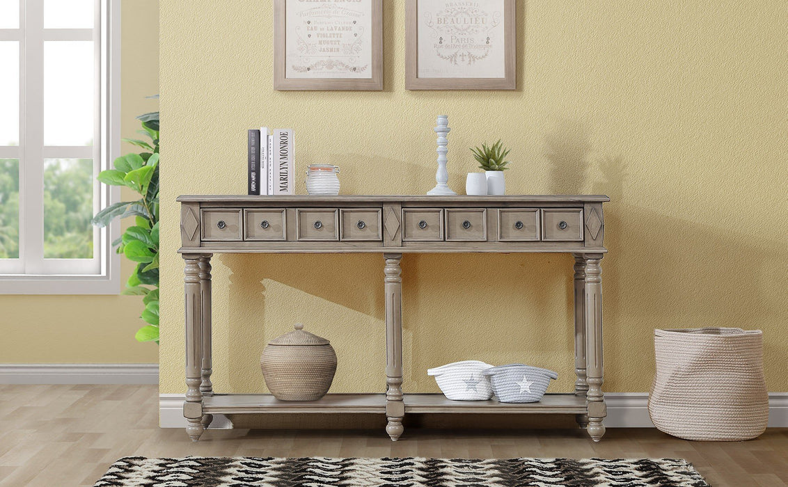 Retro Console Entryway Table - Rustic