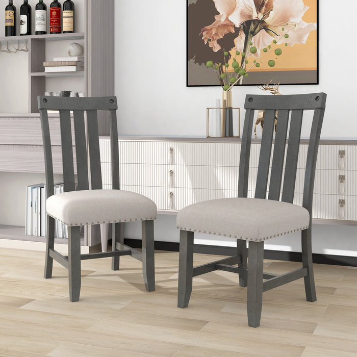 Fabric Upholstered Dining Chairs - Set of 2 (Gray)