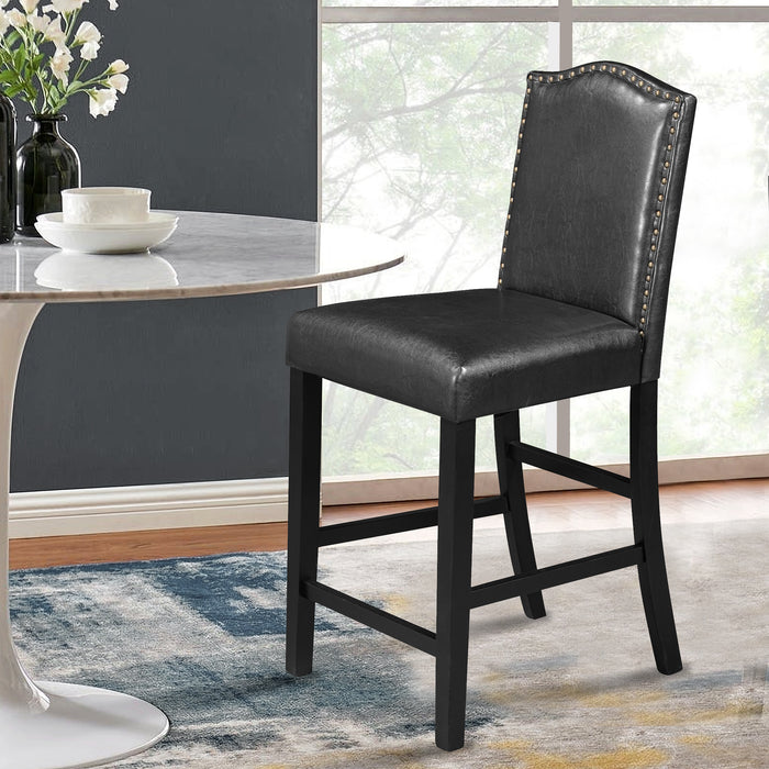 5-Piece Dining Set with Matching Chairs - Black Chairs + Gray Table