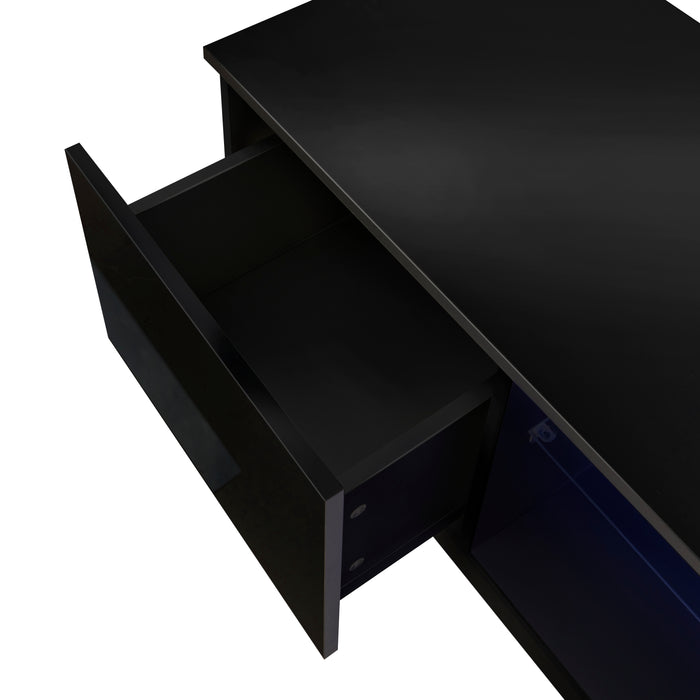 Black  TV Stand with LED Lights