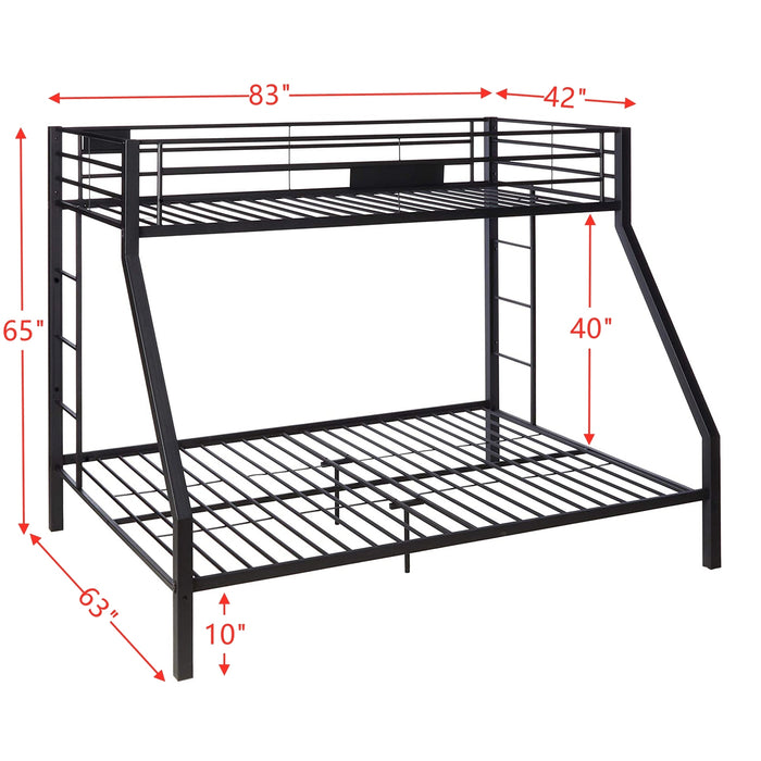 Bunk Bed (Twin XL/Queen) - Sandy Black