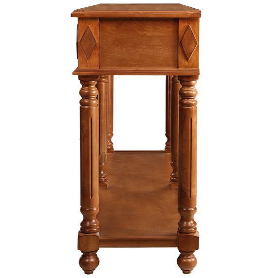 Retro Console Entryway Table - Brown