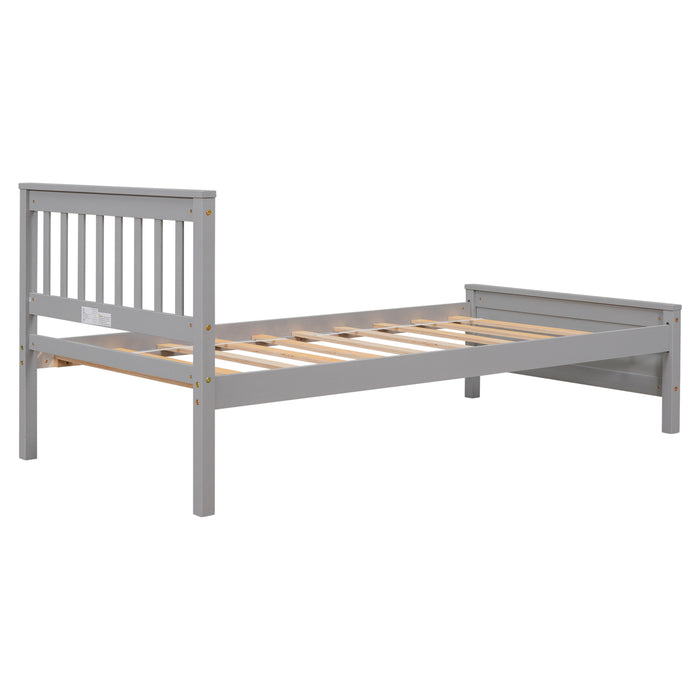 Twin Bed frame with 1 Nightstand - Grey