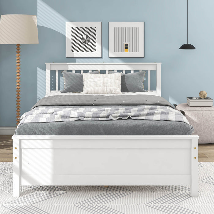 Full Bed frame with a Nightstand , White