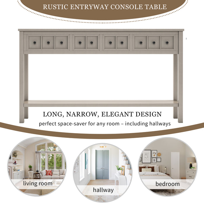 Rustic Entryway Console Table - Gray Wash