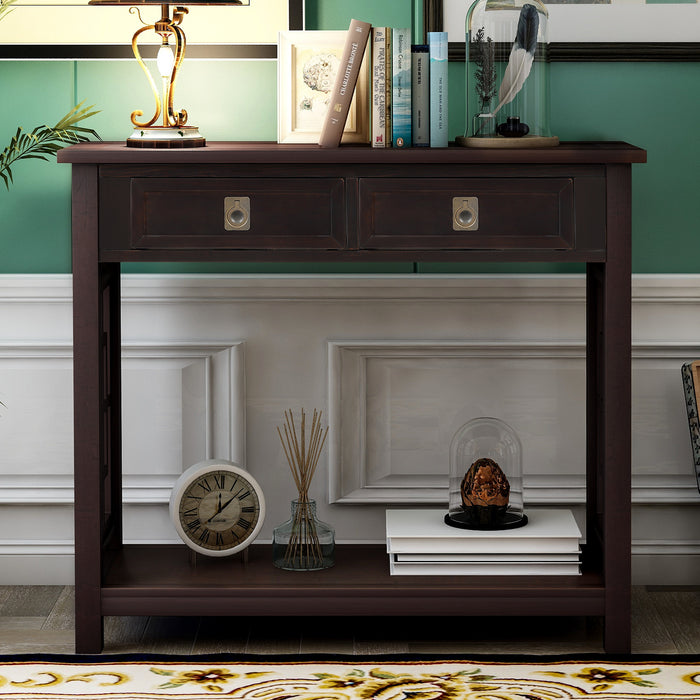 Entryway Accent Sofa Table (Espresso)