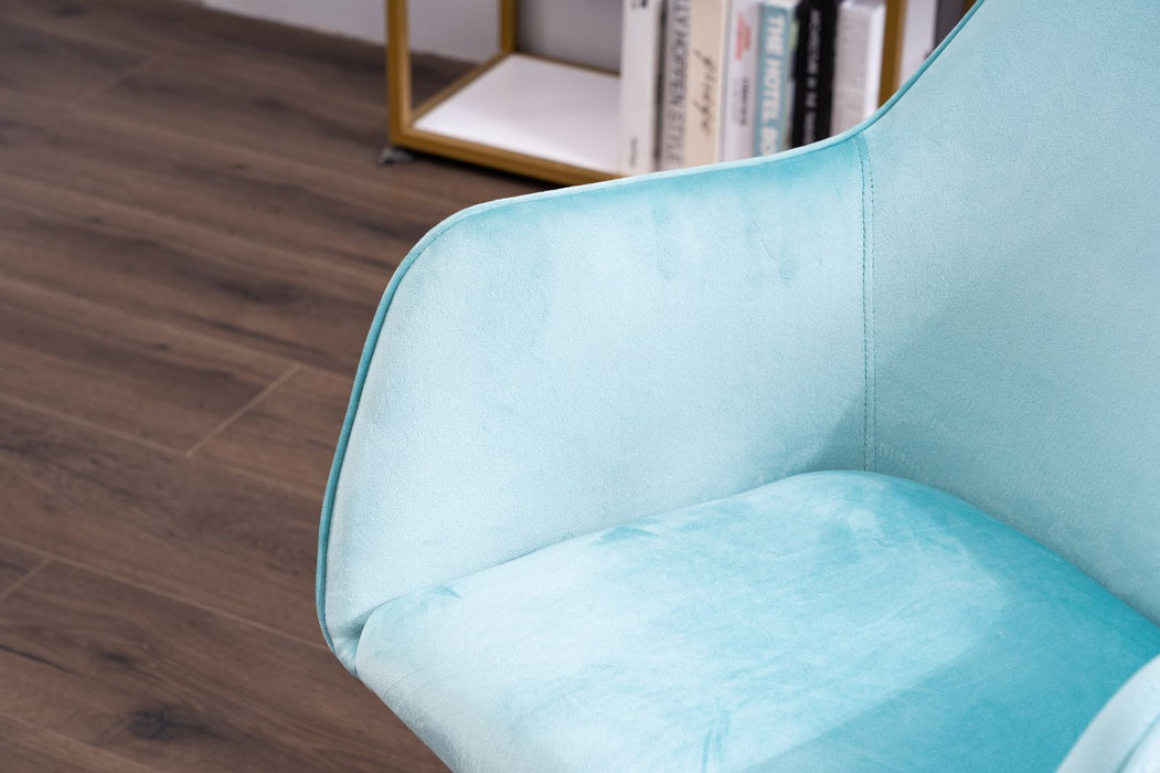 Modern Velvet Home Office Chair - light Blue