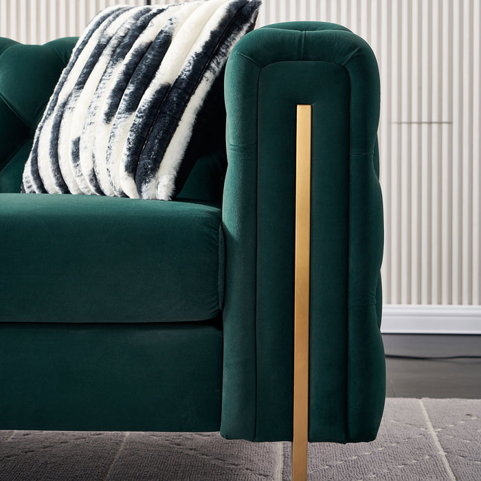 Modern Tufted Back velvet sofa - Green