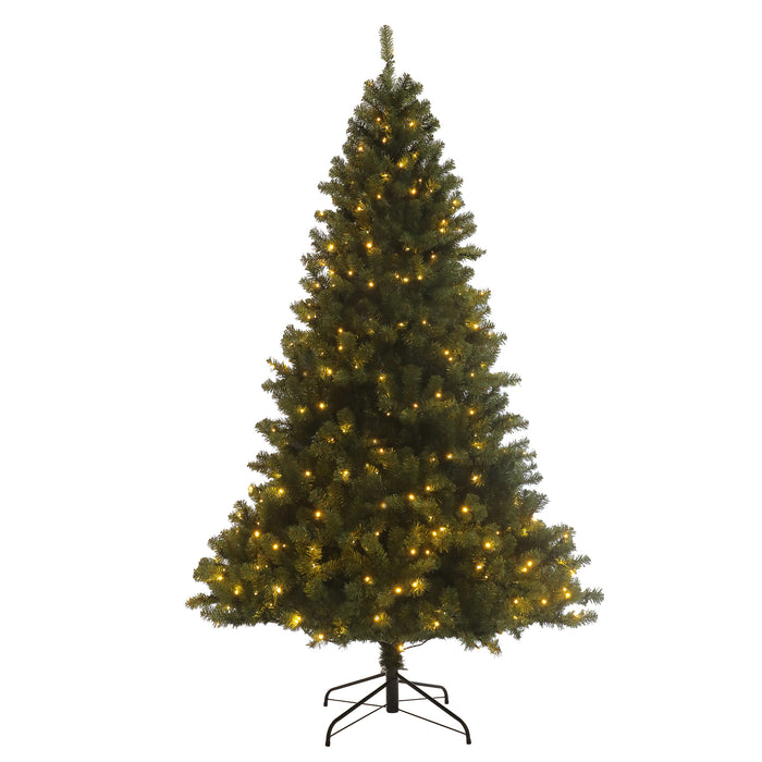 7.5ft Christmas Tree with Pre-strung Led Lights and Foldable Stand - Green