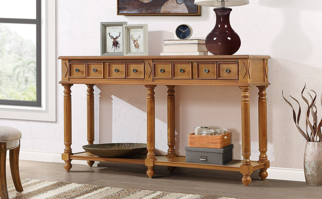 Retro Console Entryway Table - Brown