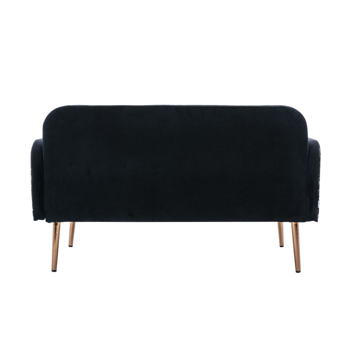 Modern Velvet  Sofa - Black