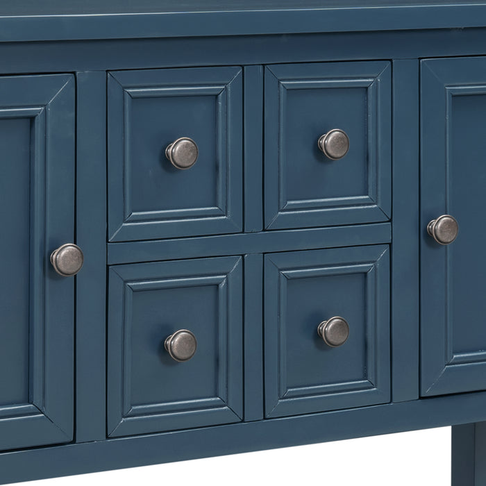 Console Table with Bottom Shelf - Light Navy