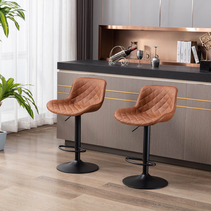 Bar Stools, Set of 2 - brown