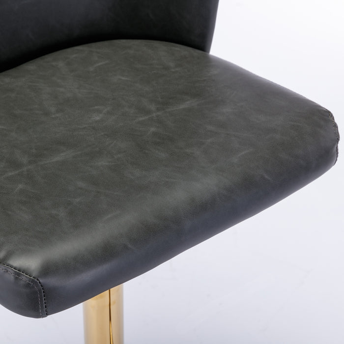 Modern PU Upholstered Bar Stools with Whole Back Tufted - Dark Grey