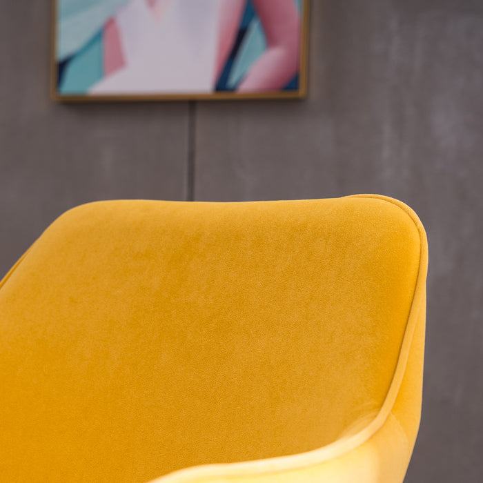 Modern VelvetHome Office Chair - Yellow