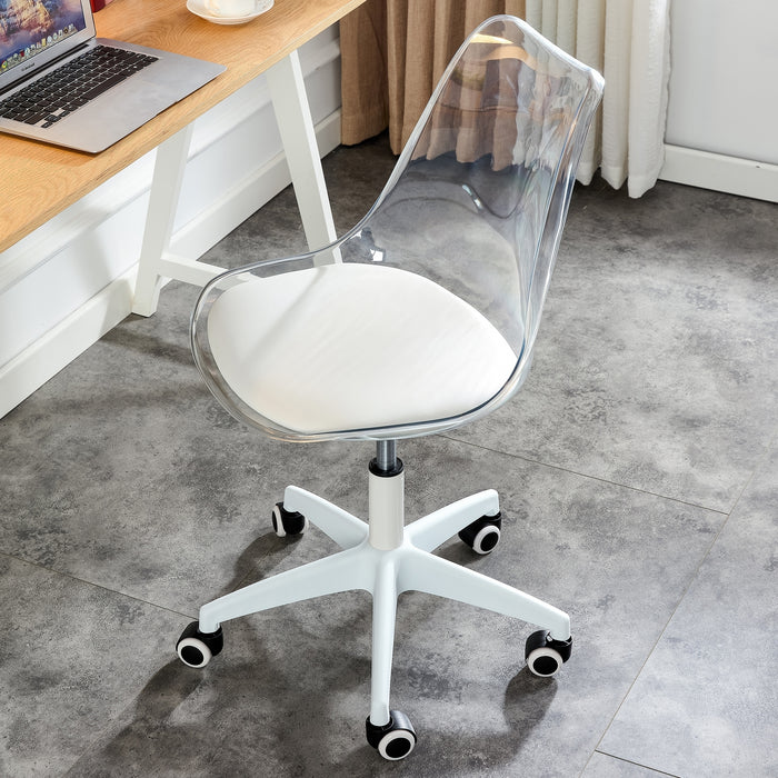 Modern Home Office Desk Chairs, Adjustable 360 °Swivel - Transparent Color