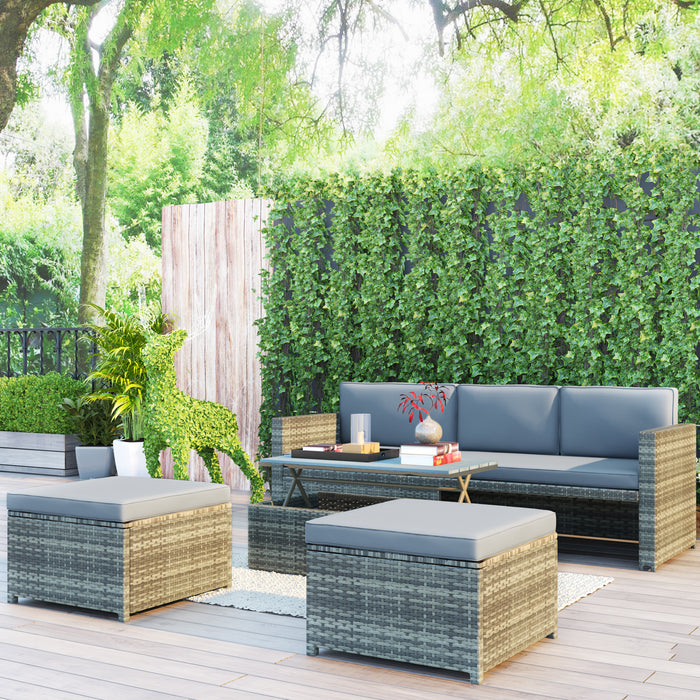 4-piece Outdoor Patio Set - Gray