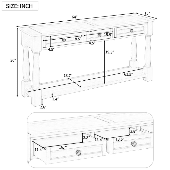 Console Table  - Gray Wash