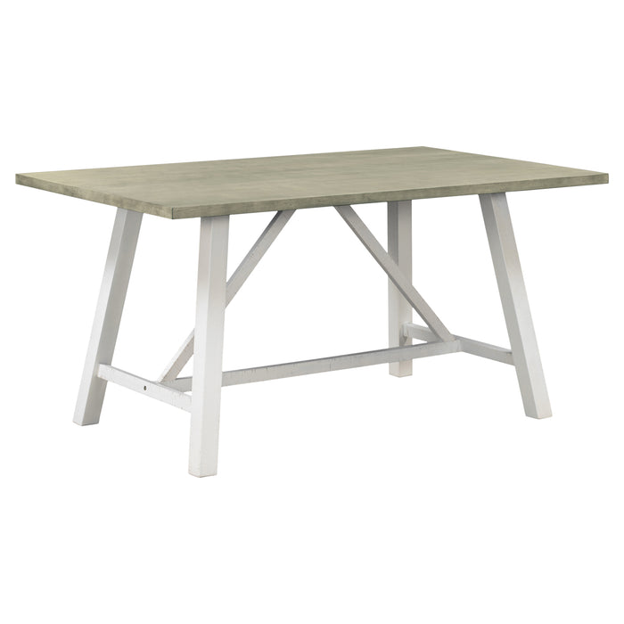 6-Piece Dining Table Set - White + Gray