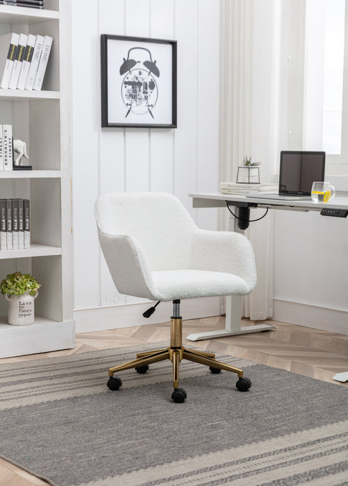 Modern Teddy Fabric Home Office Chair - White