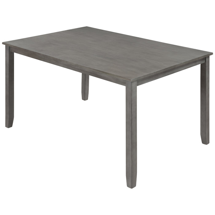 6-piece Farmhouse Rustic Dining Table set - Antique Gray wash