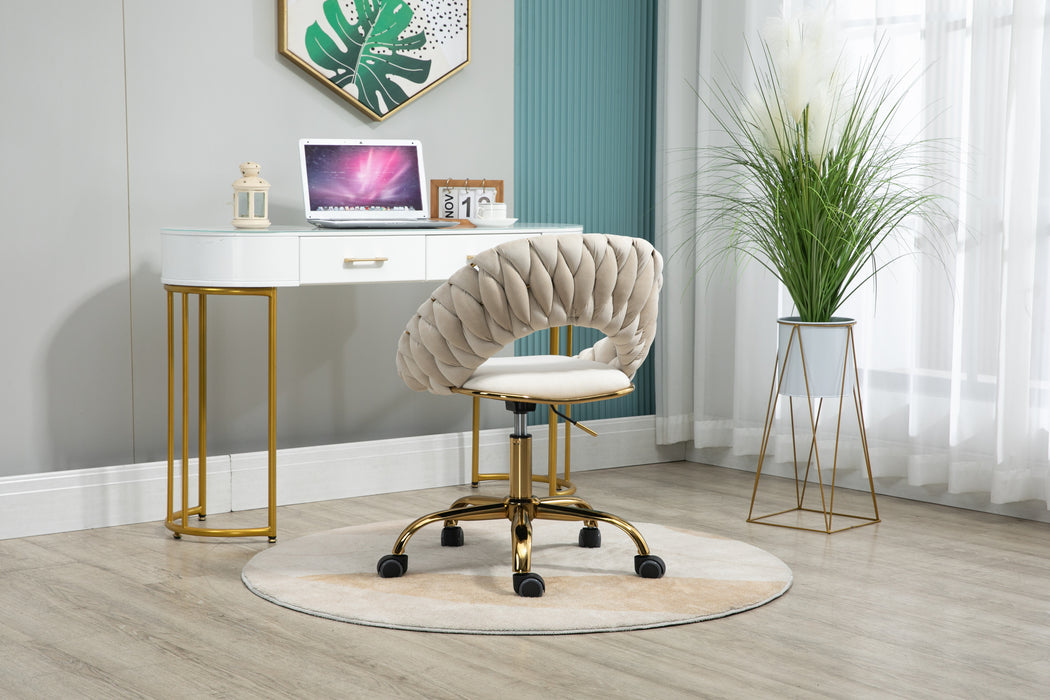 Adjustable Office Swivel Chair - Ivory