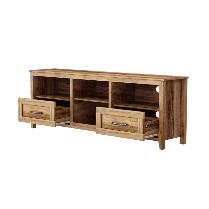 70.08 Inch TV Stand - Yellow Walnut