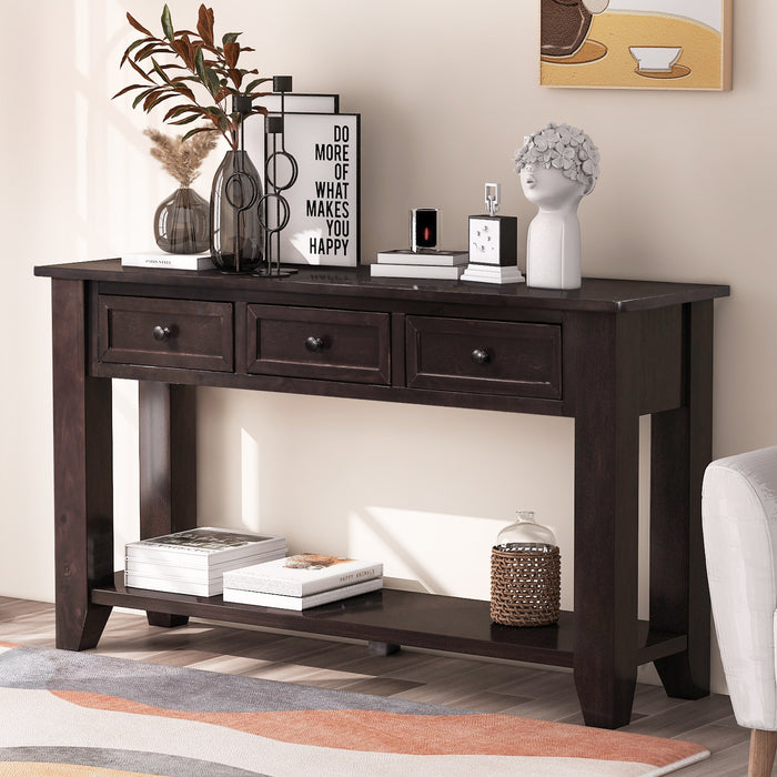 Modern Console Table for Living Room - Espresso