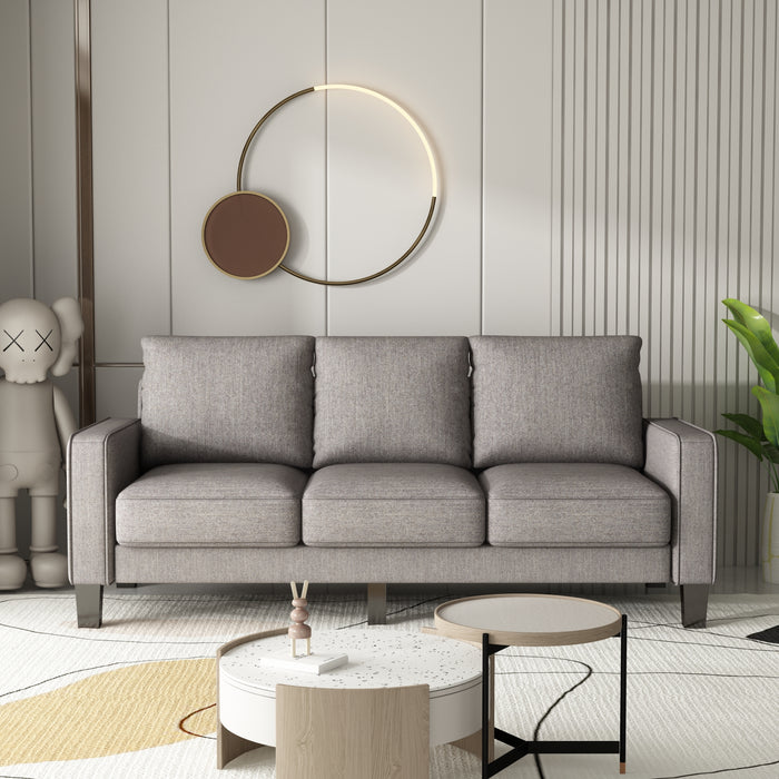 Modern 3 Seater Sofa - Light Grey