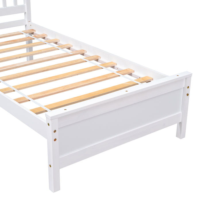 Twin Bed with with 1 Nightstand, White