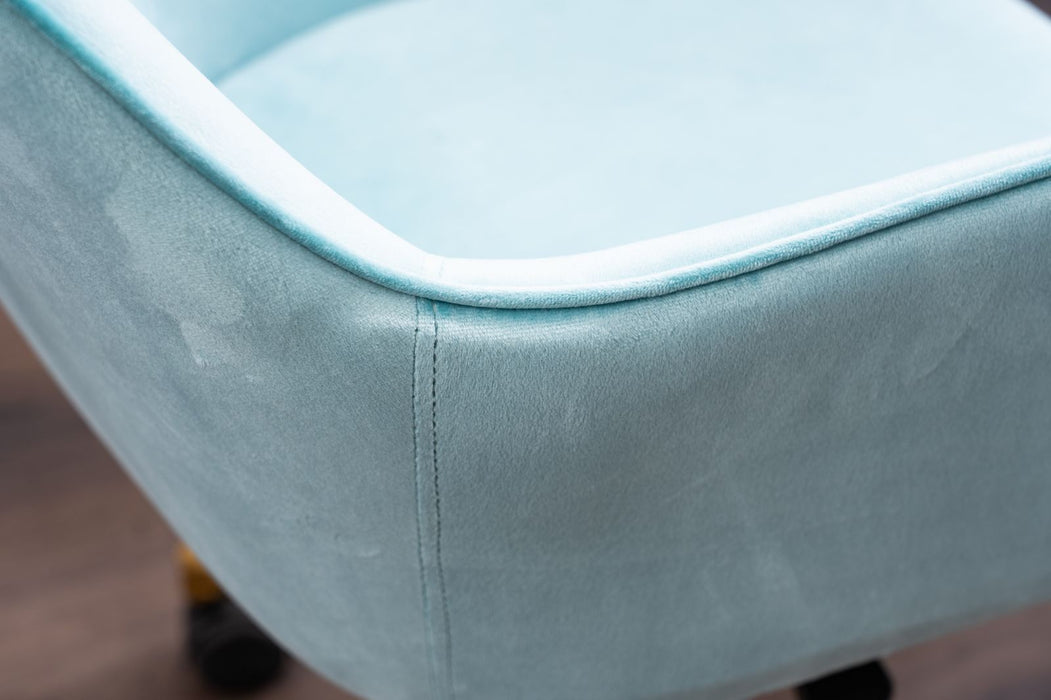 Modern Velvet Home Office Chair - light Blue