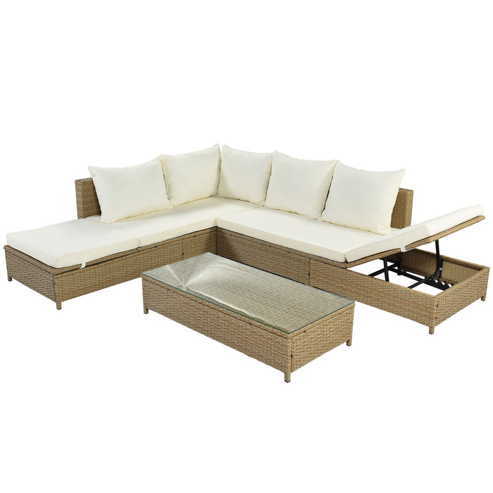 3-Piece Rattan Sofa Set