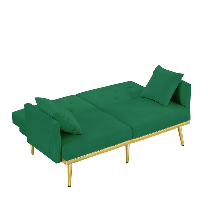 Velvet Sofa Bed - GREEN