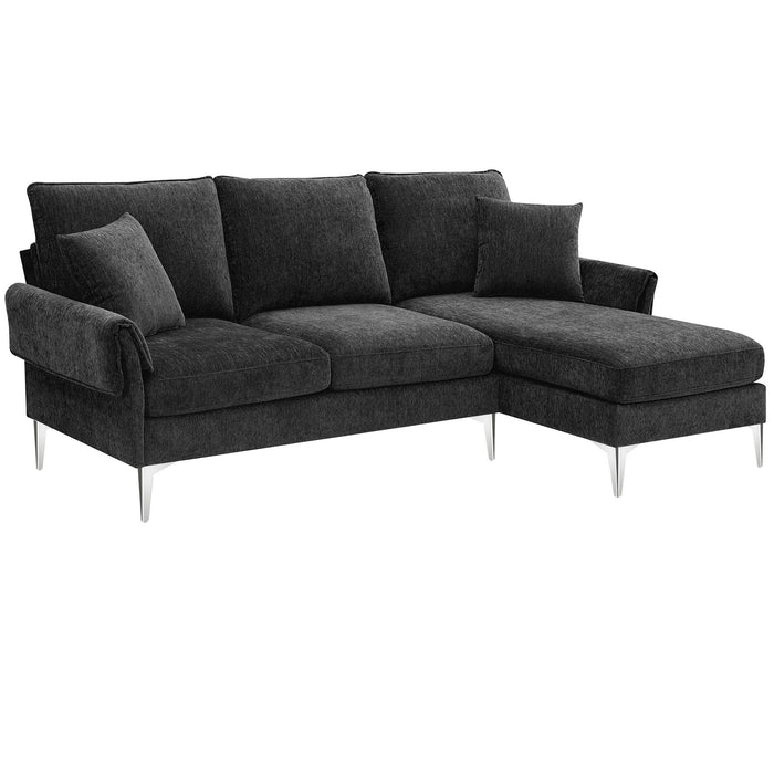 Convertible Sectional Sofa, Modern Chenille L-Shaped