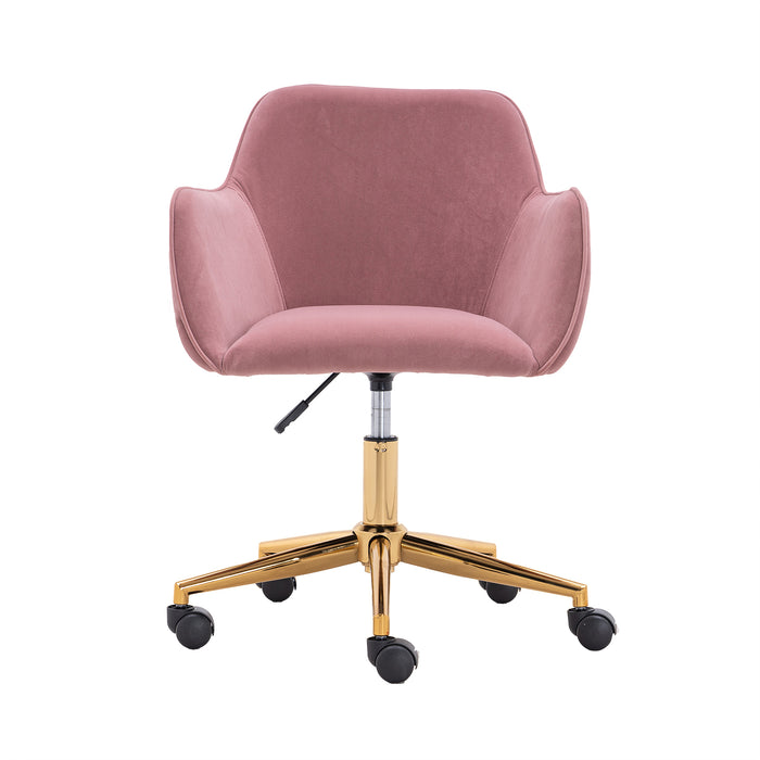 Modern Velvet Home Office Chair - Pink