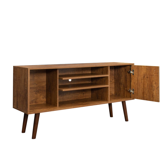 TV Standwith 1 storage and 2 shelves Cabinet, high quality particle board,Walnut