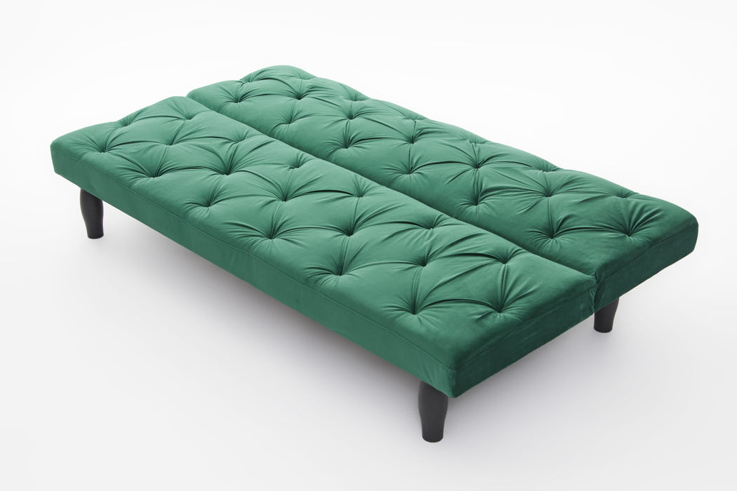 Green Velvet Sofa Bed - Green