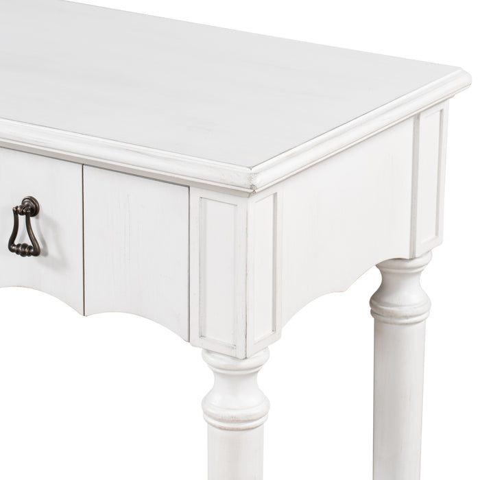 Country Console Table for Hallway - Antique White