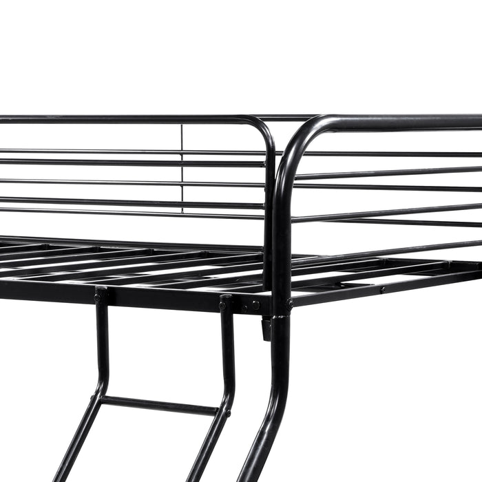 Heavy Duty Twin-Over-Full Metal Bunk Bed - Black