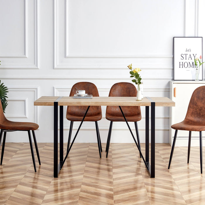 Rustic Industrial Rectangular Wood Dining Table