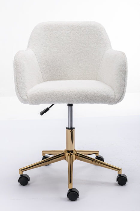 Modern Teddy Fabric Home Office Chair - White