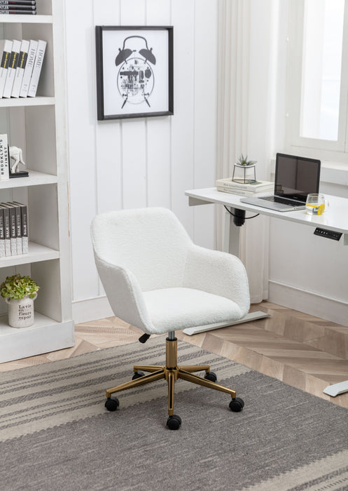 Modern Teddy Fabric Home Office Chair - White