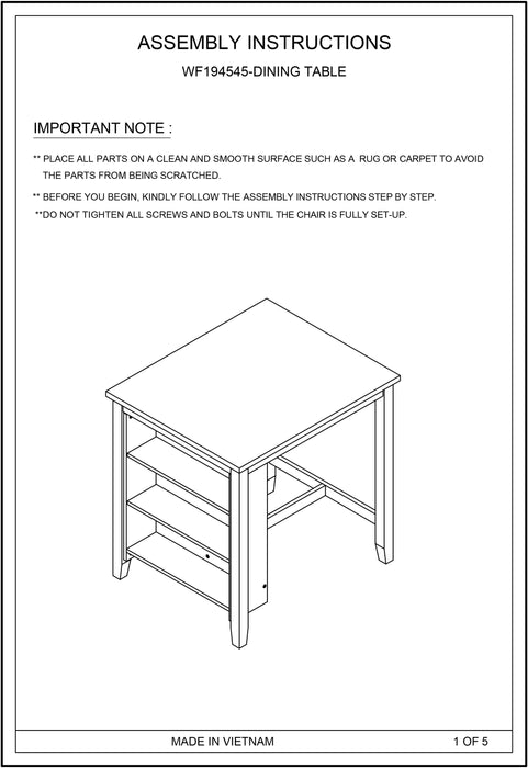 3-Piece Dining Table with Padded Stools - Dark Gray