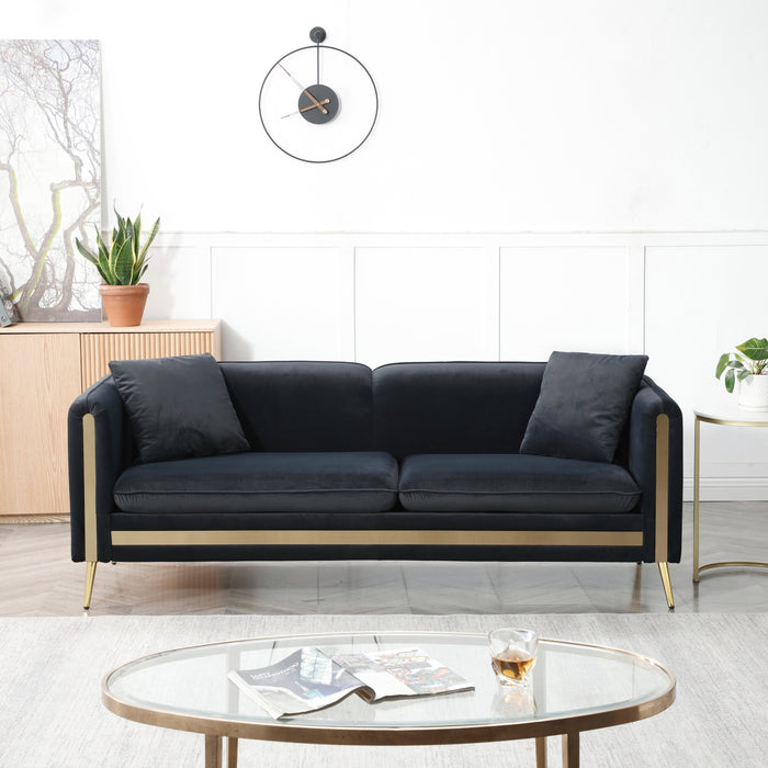 Modern Velvet Sofa - Black