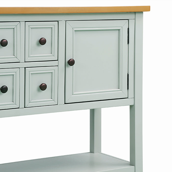 Console Table with Bottom Shelf - Lime White